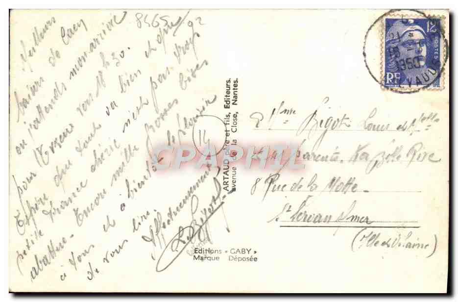 CPM Caen Rue saint Jean Militaria 1944 — Rückseite