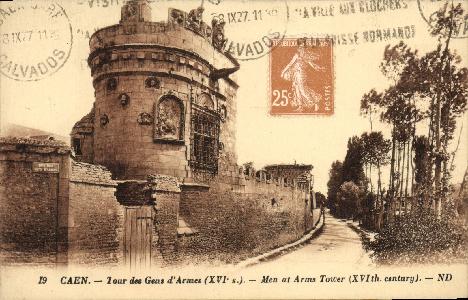 CPA Caen La Tour des Gens d'Armes