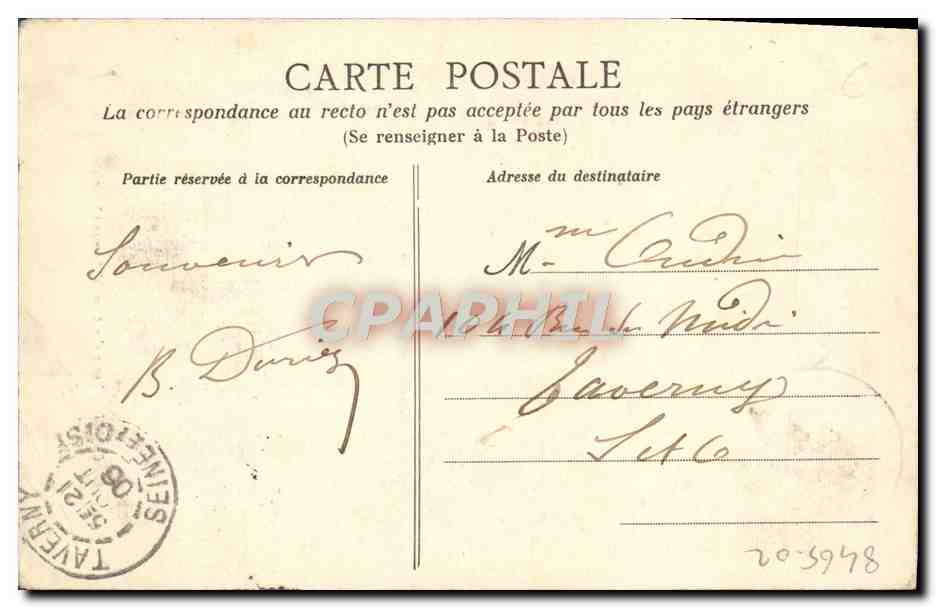 CPA Caen La Tour des Gens d'Armes — Verso