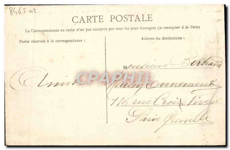 CPA Caen Les Halles et la Tour le Roy — Verso