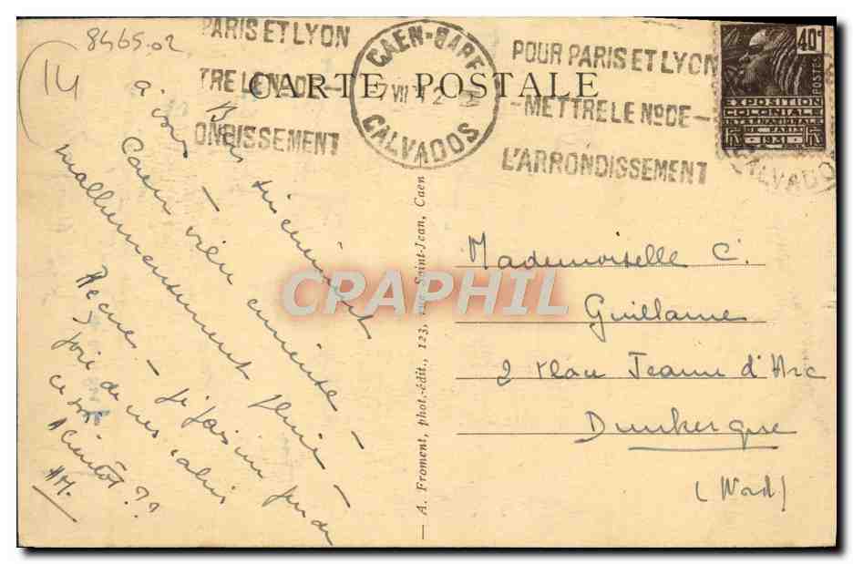 Caen — La Faculté — A. Froment, phot. éd. — Reverso