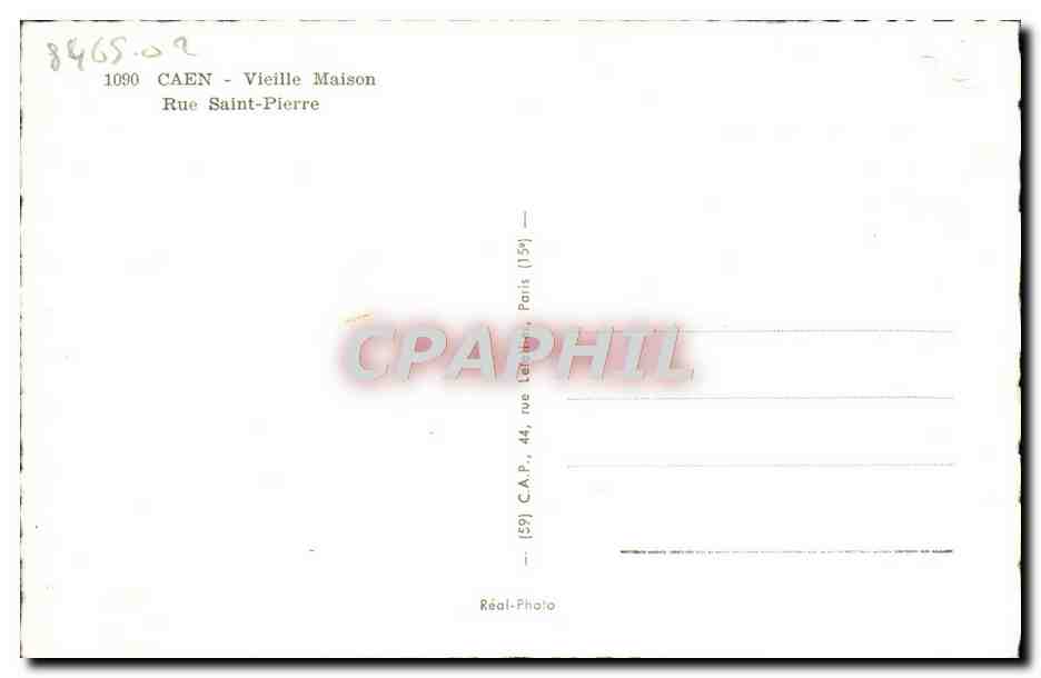 CPM Caen Vieille Maison Rue Saint Pierre Jacqueline  — Verso