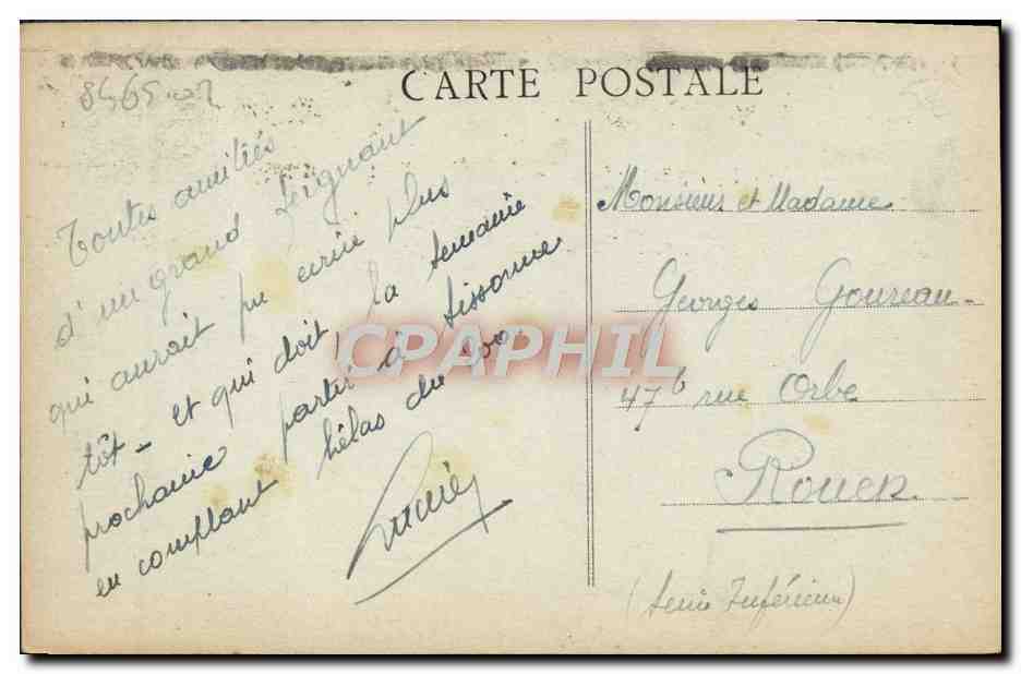 CPA Caen Vieilles Maisons de la Rue Saint Pierre Jacqueline  — Verso