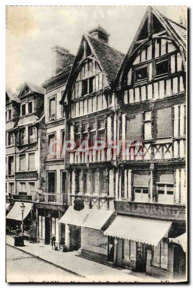 CPA Caen Vieille Maison Rue Saint Pierre Levrard