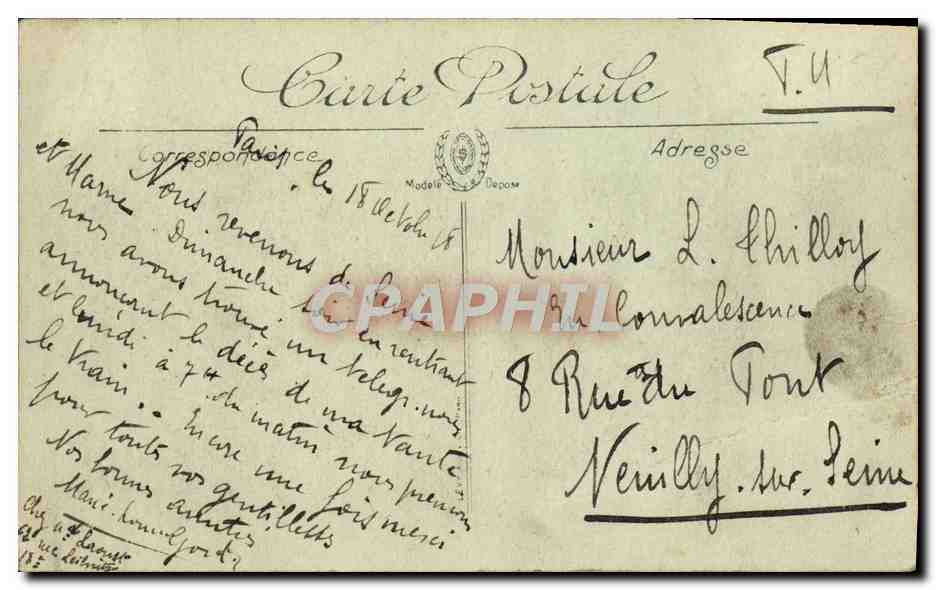 CPA Caen Maison de la Rue Saint Pierre Levrard — Rückseite
