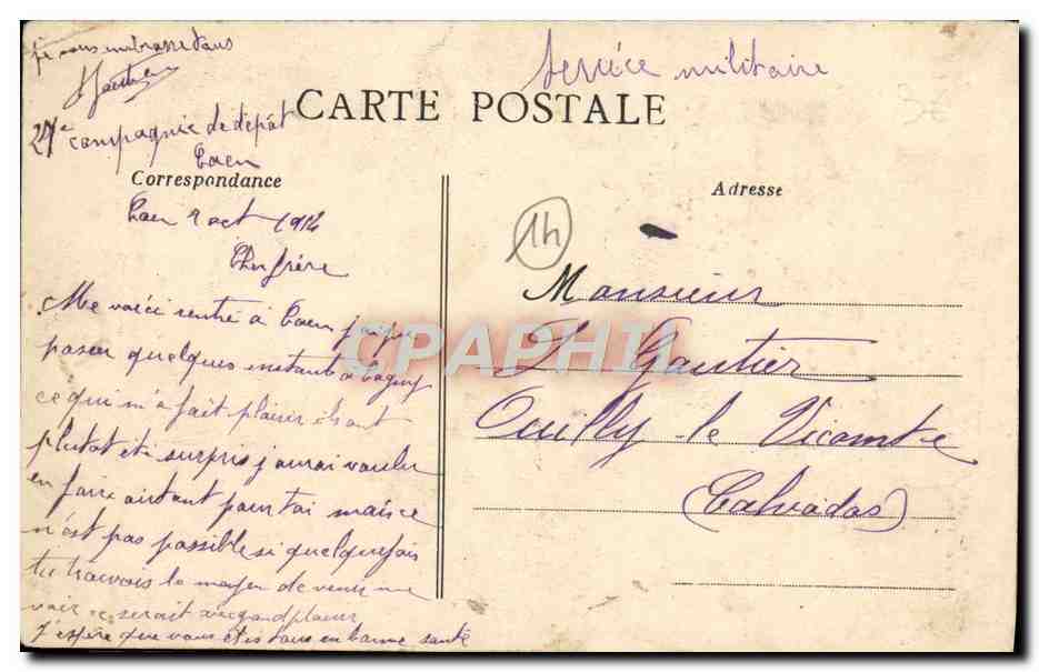 CPA Caen Vue Generale Prise du Vieux Chateau — Verso
