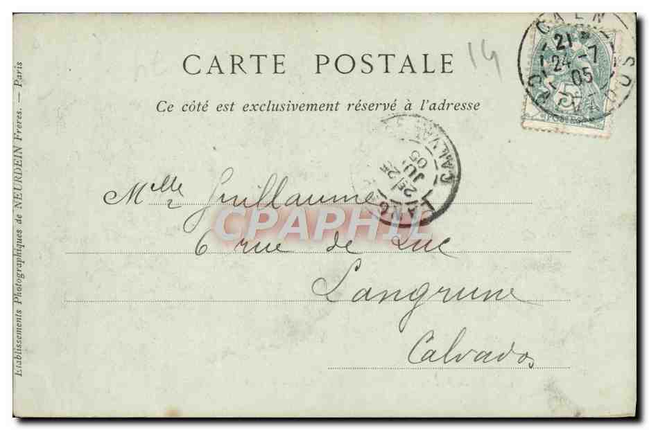 CPA Caen Vue Generale prise de L'Abbaye aux Dames — Rückseite