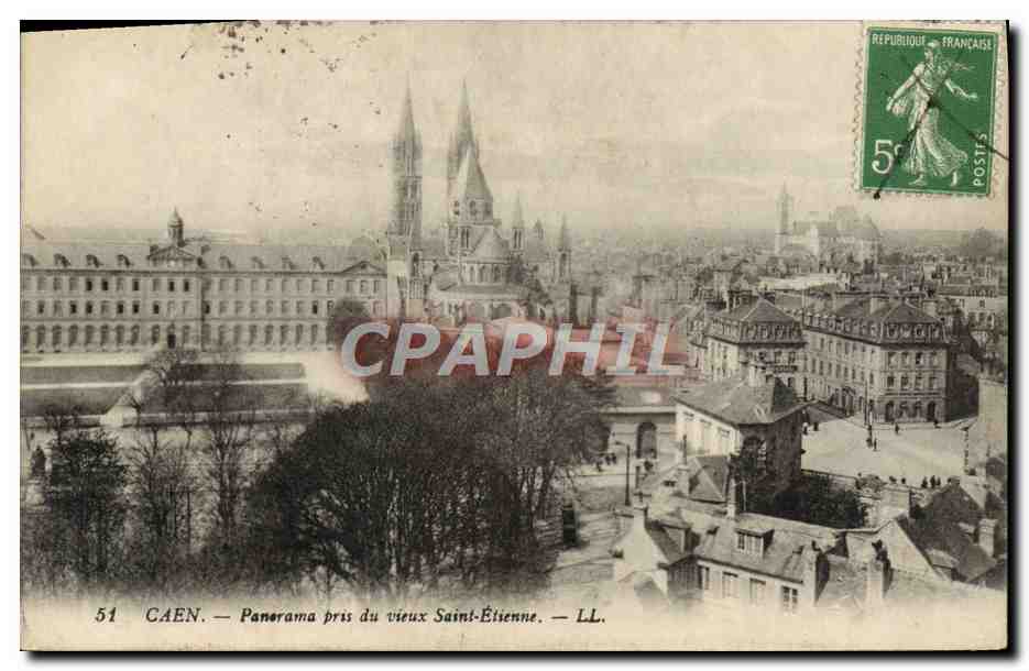CPA Caen Panorama Pris du Vieux Saint Etienne