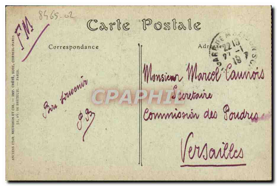 CPA Caen Vue Generale Prise de L'Abbaye Aux Dames — Verso