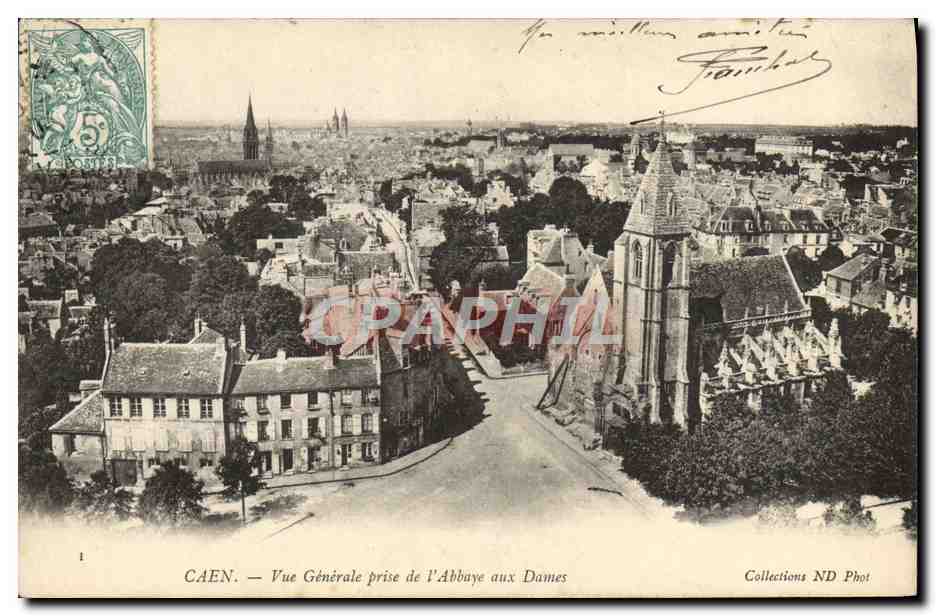 CPA Caen Vue Generale Prise de L'Abbaye Aux Dames