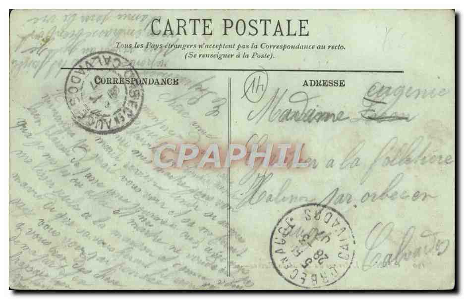 CPA Caen L'Arrivee du Bateau du Havre — Verso