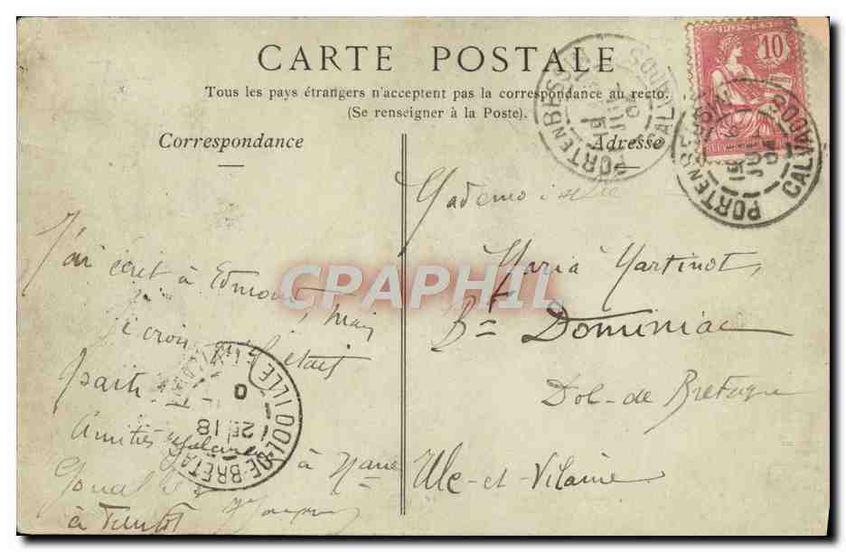 CPA Caen Le Boulevard Saint Pierre — Rückseite