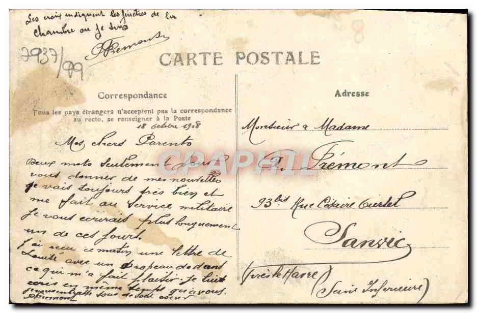 Caen - Caserne — 165 — Éditeur P. R. (sous-titré 'PARIS') — Reverso