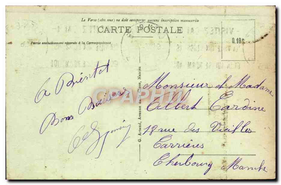 CPA Caen Le Chateau Entree Pont Levis — Verso