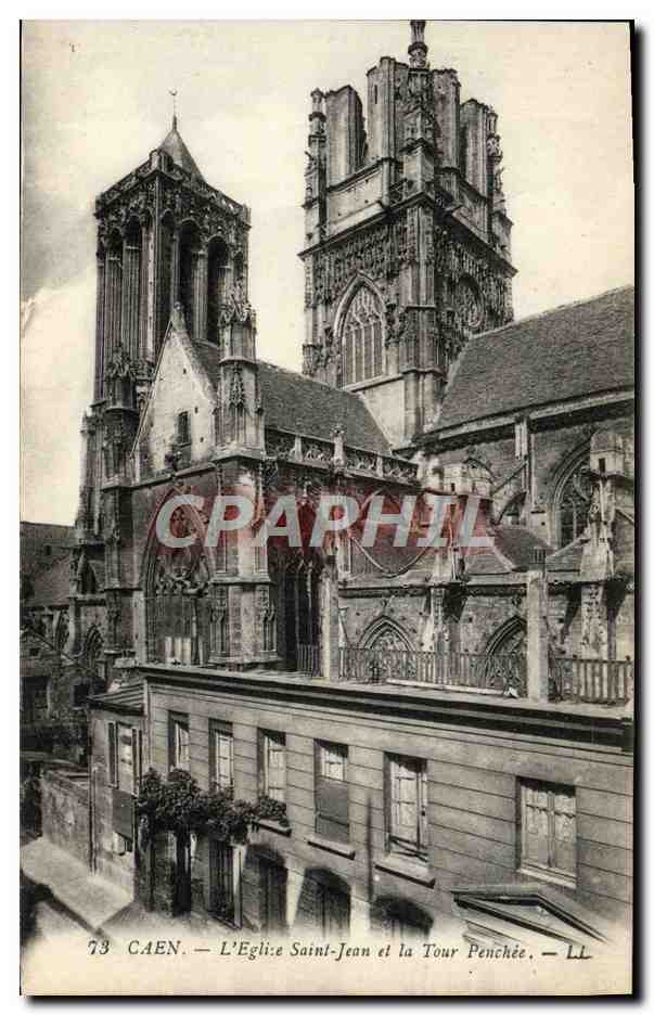CPA Caen Eglise Saint Jean et la Tour penchee