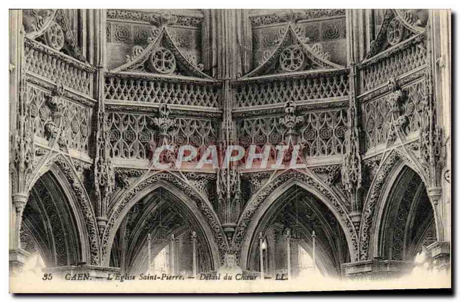 CPA Caen L'Eglise Saint Pierre Detail du choeur 