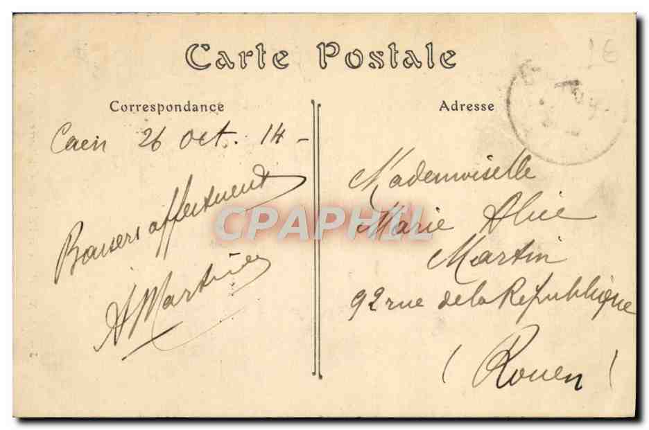 CPA Caen Abside de L'Eglise Saint Pierre — Rückseite