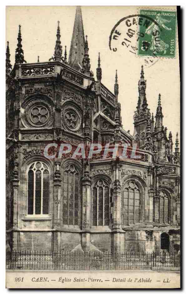 CPA Caen Eglise Saint Pierre Detail de l'abside