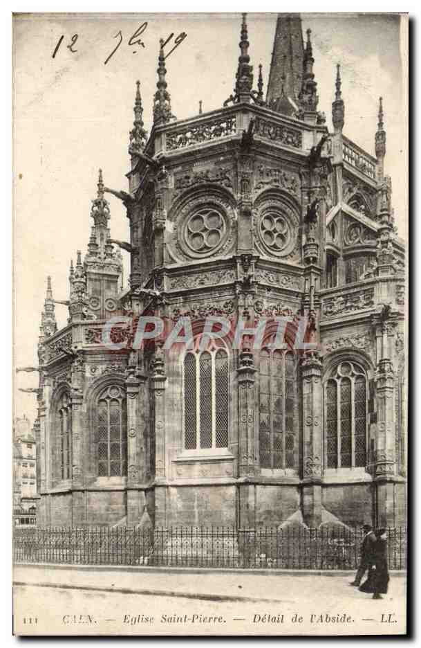 CPA Caen Eglise Saint Pierre Detail de L'Abside