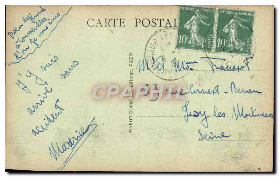 CPA Caen La Gare de l'Etat — Rückseite