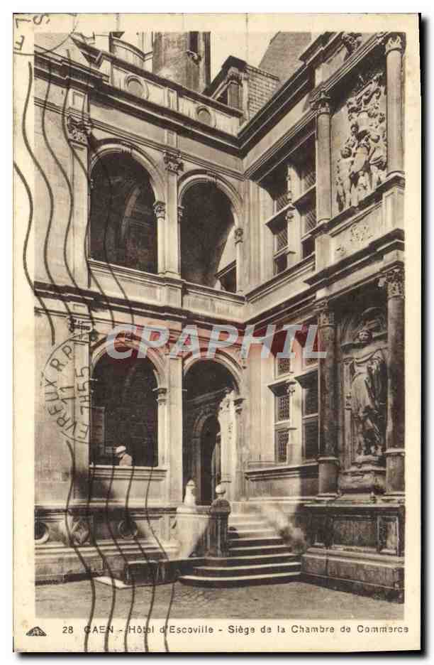 CPA Caen Hotel d'Escoville Siege de la chambre de commerce