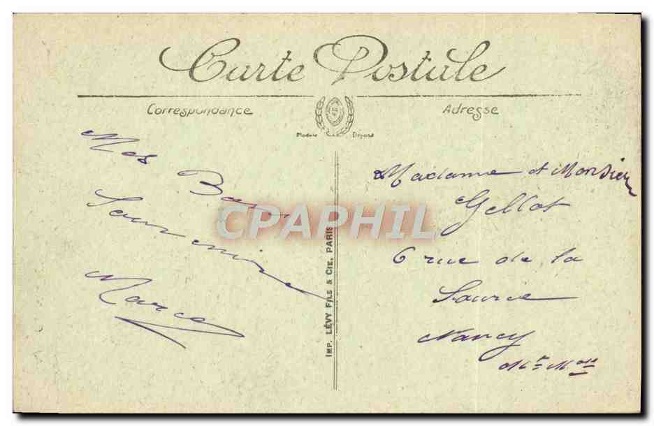 CPA Caen L'Ancien Hotel de Valois  — Verso