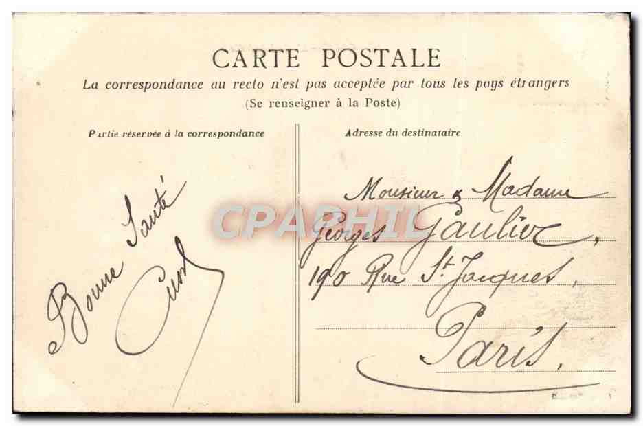 CPA Caen L'Hotel de Ville  — Verso