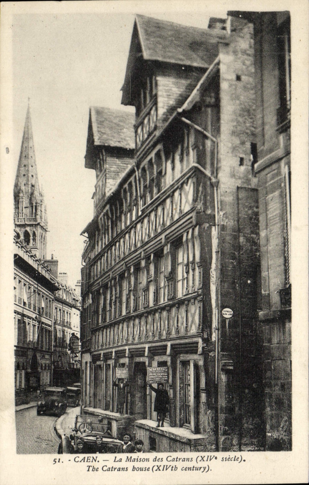 CAEN — La Maison des Catrans (XIVe siècle) — éditeur Anjou, n° 51