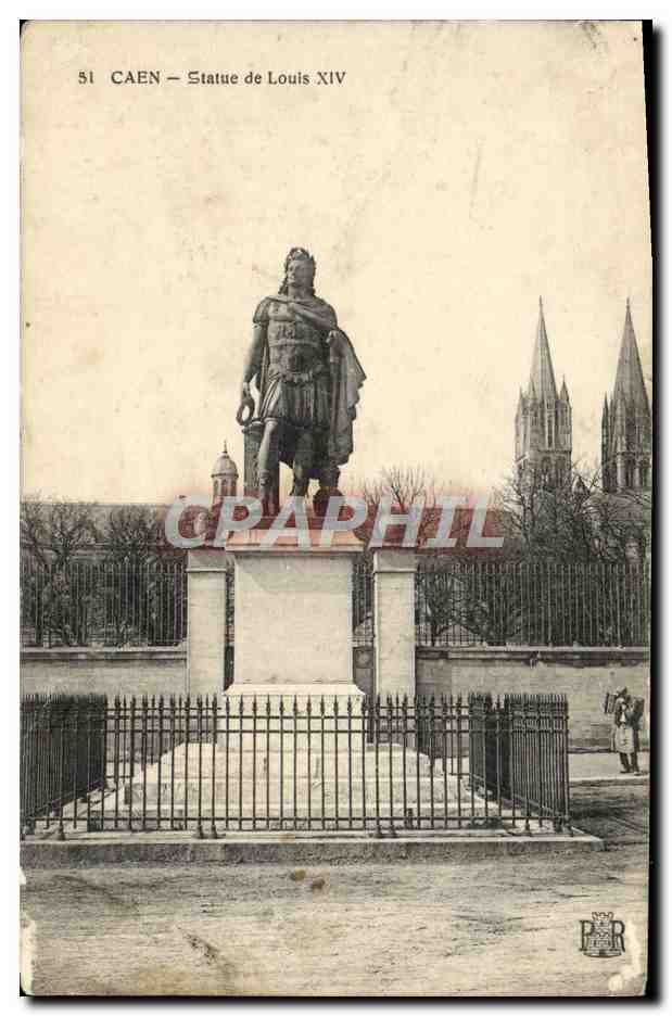 CPA Caen Statue de Louis XIV