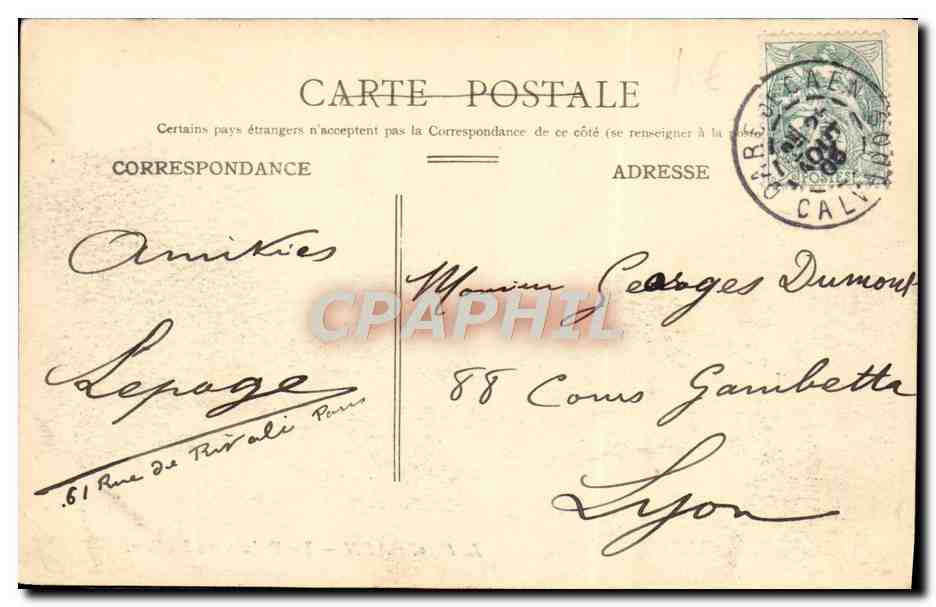 Calvi — Le Palais de Justice — L. D. S. CALN — Verso