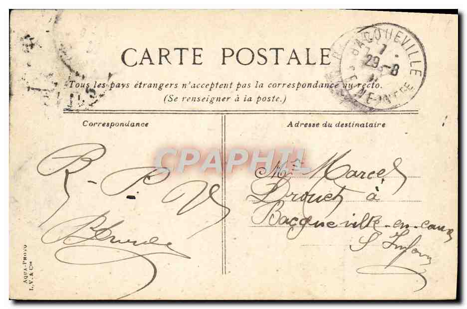 CPA Caen Place de la Republique  — Verso