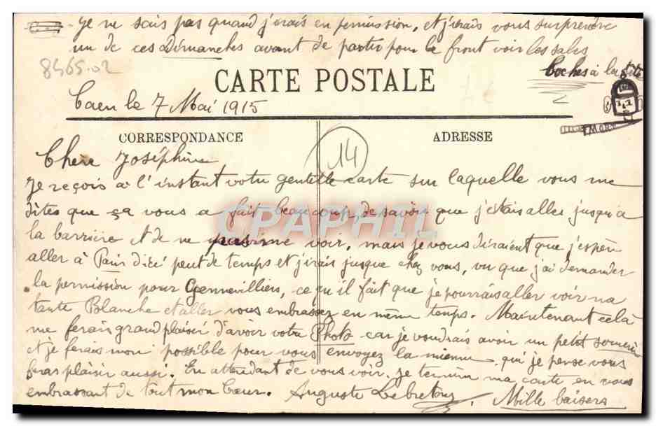 CPA Caen La Place Saint Pierre  — Verso