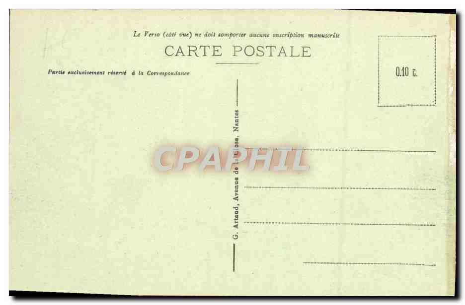 CPA Caen Place de la Republique au fond Eglise Notre Dame  — Rückseite
