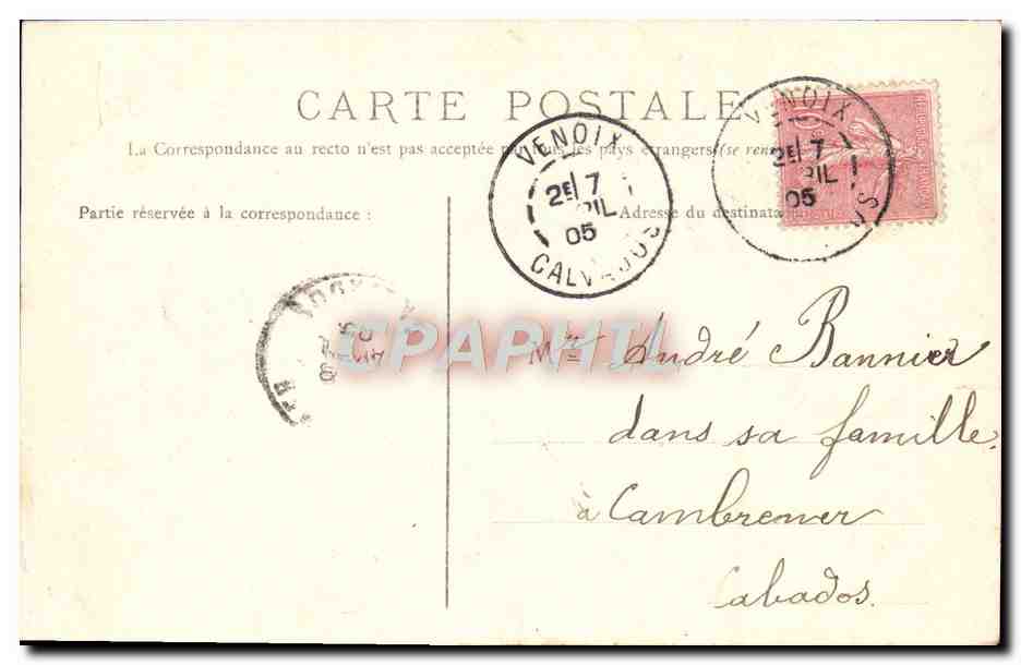 CPA Caen La Place Saint Sauveur et la Statue d'Elie de Beaumont  — Verso