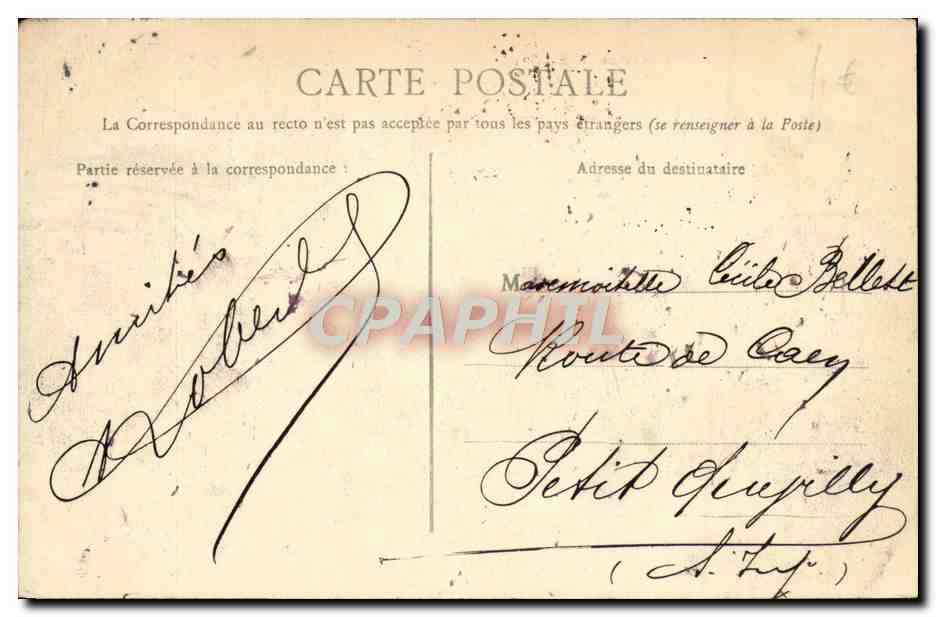 CPA Caen La Place Saint Sauveur  — Verso
