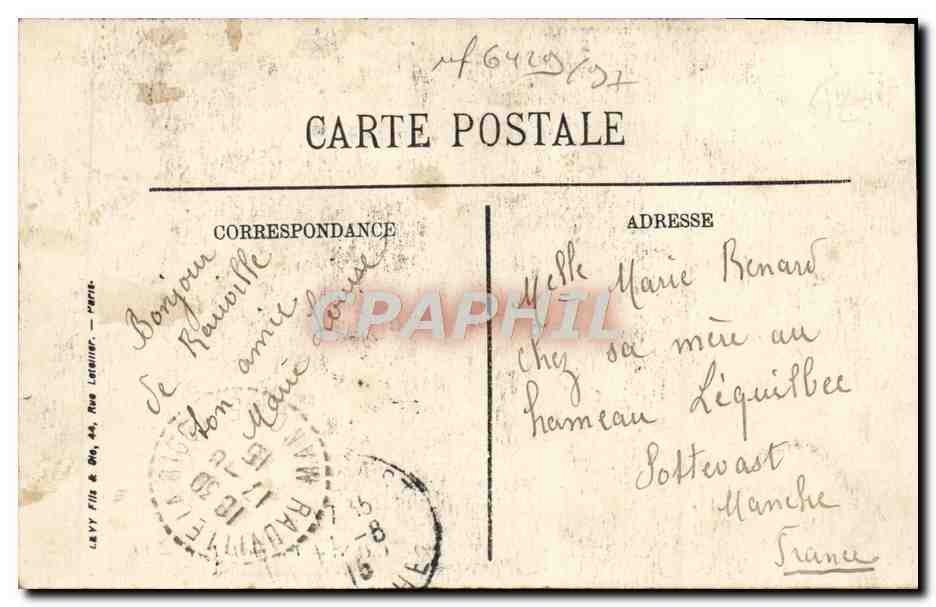 CPA Caen Vue sur le Port Bateaux — Verso