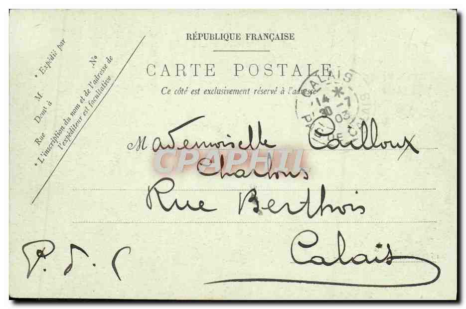 CPA Caen Le Port Bateaux Ecluses — Verso