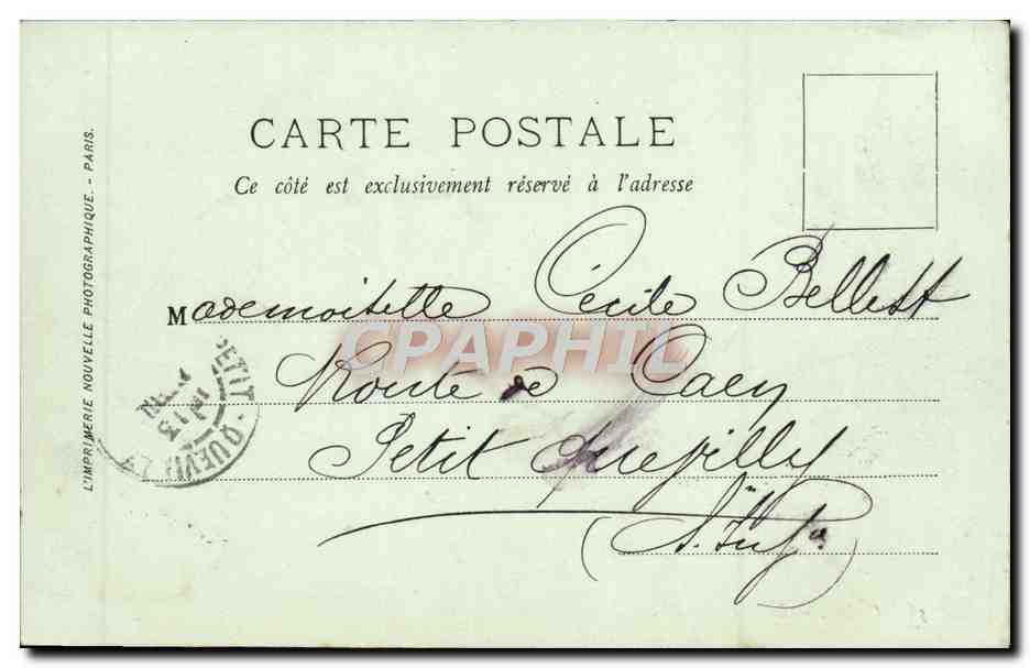 CPA Caen Le Port Bateaux Ecluses — Verso