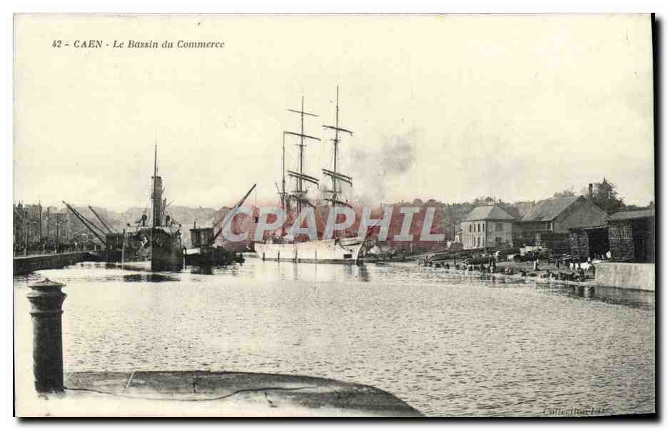 CAEN - Le Bassin du Commerce — carte postale n°42