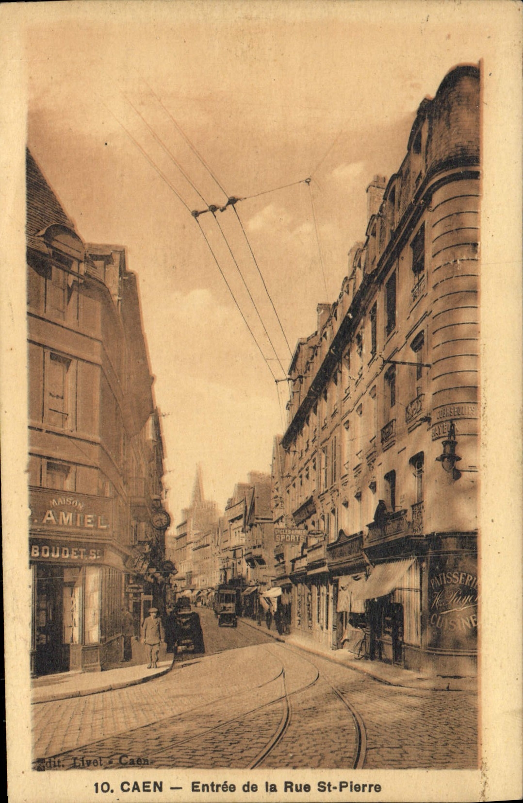 CPA Caen Entree de la Rue Saint Pierre