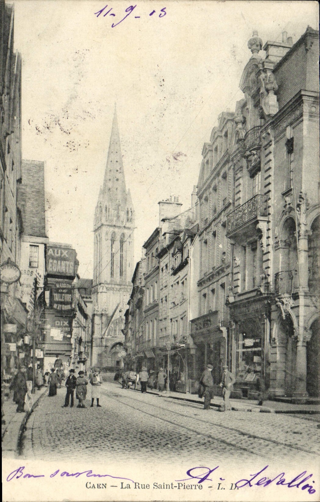 Caen — Ansicht der Straße Saint-Pierre — L. D. Levellio