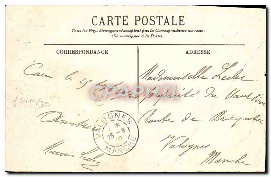 CPA Caen Les Bords de l'Orne Bateau  — Verso