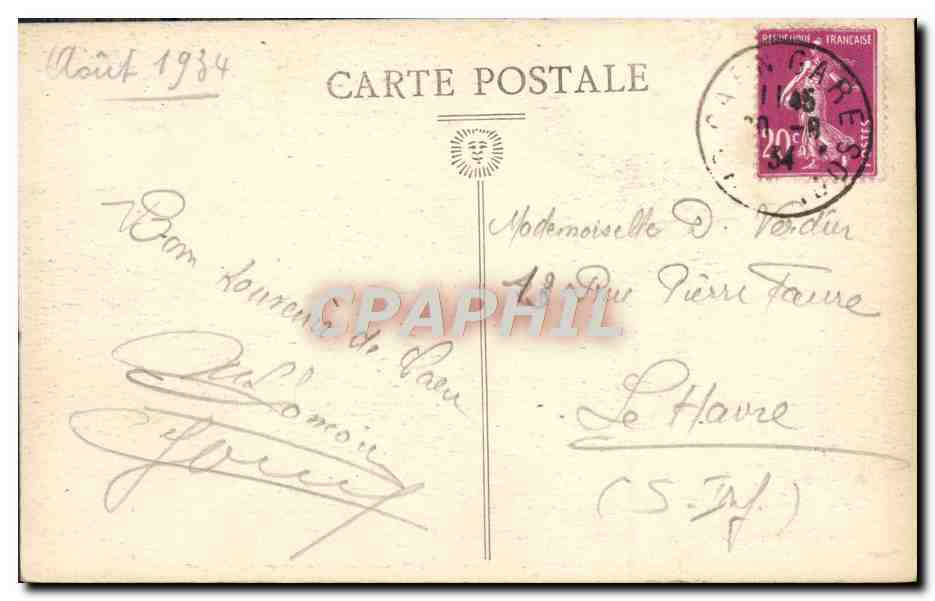 CPA Caen Lycee Malherbo Grille et Escalier epoque de Louis XIV — Verso