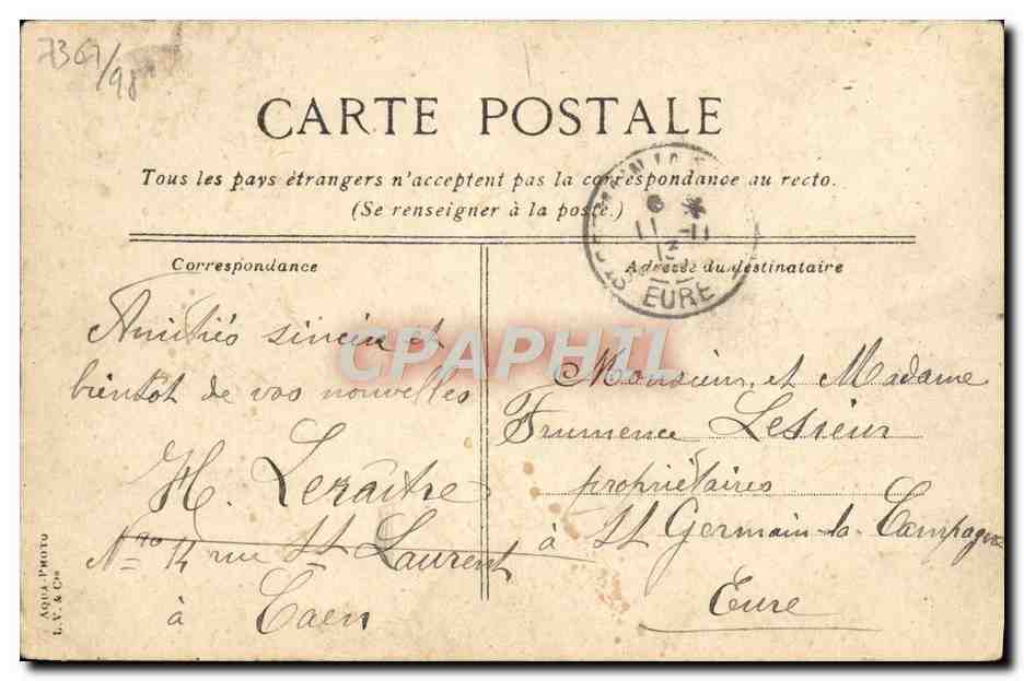 CPA Caen Eglise de la Trinite — Verso