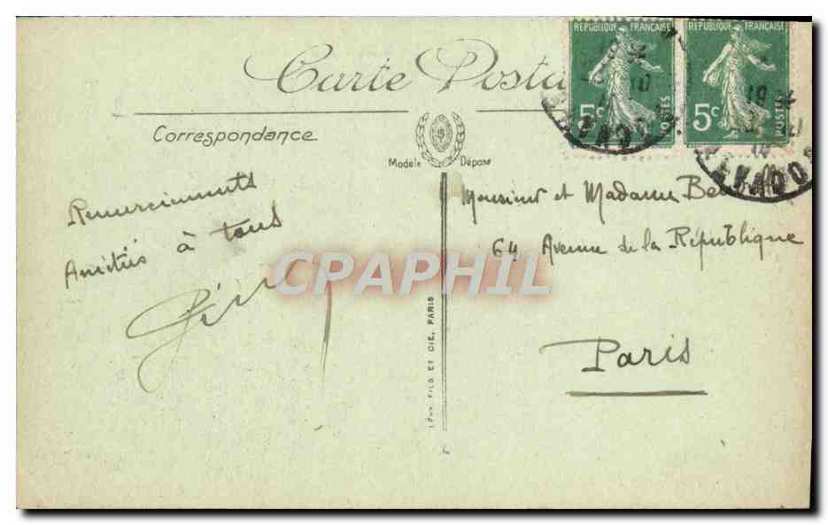 CPA Caen Abbaye aux Dames  — Verso