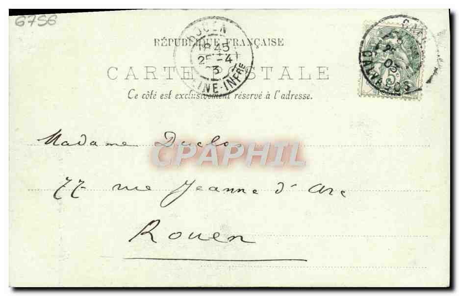 CPA Caen L'Eglise Notre Dame  — Verso