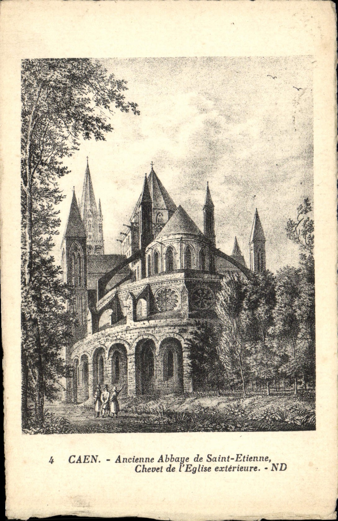 CPA Caen Ancienne de Abbaye St Etienne Chevet de l'eglise exterieure 