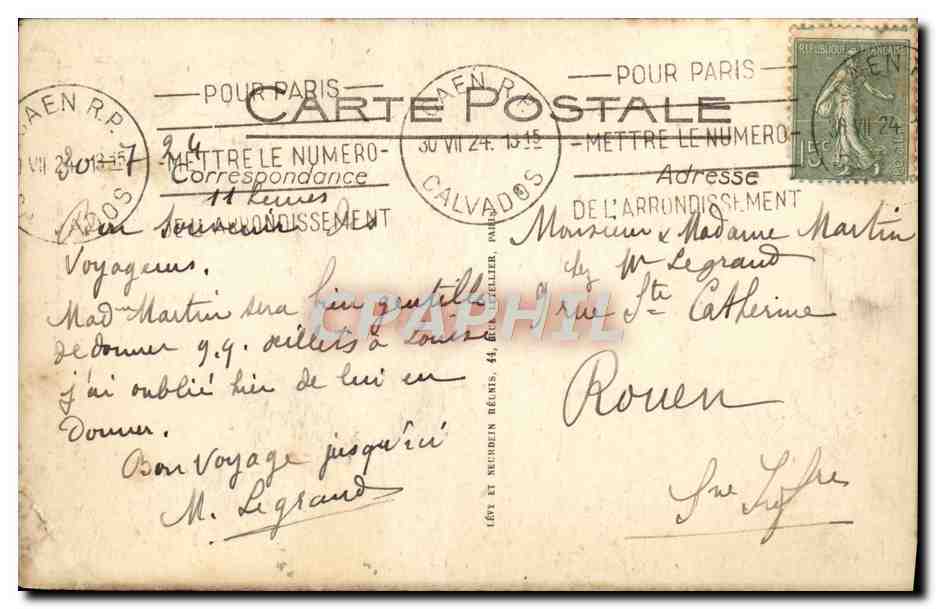CPA Caen Eglise Saint Etienne Ancienne abbaye aux hommes facade occidentale  — Verso