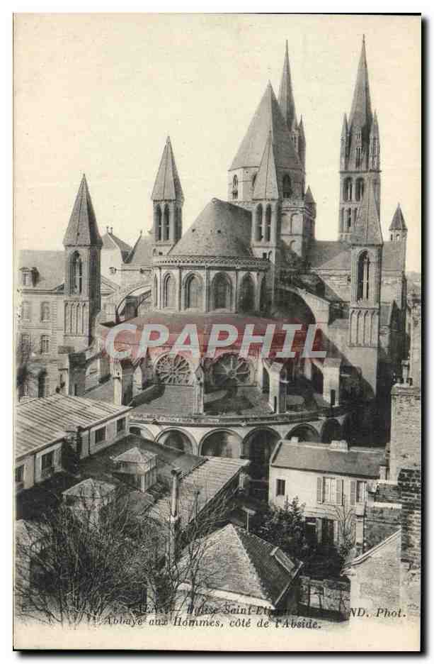 Abbaye aux Hommes, côté de l'Abside — Église Saint-Étienne — Phot. ND.