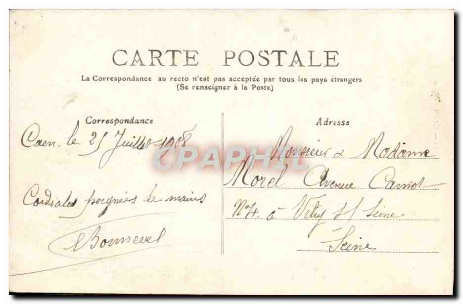 CPA Caen Eglise St Etienne — Verso